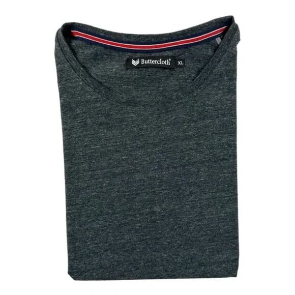 Buttercloth Gray Heathered Mens Cotton Blend Short Sleeve T-Shirt Size XL - Picture 1 of 5